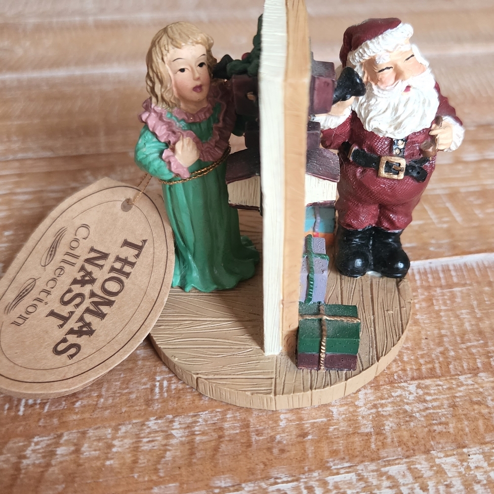 VINTAGE NWT “HELLO, SANTA CLAUS” THOMAS NAST COLLECTION 2.5” FIGURINE